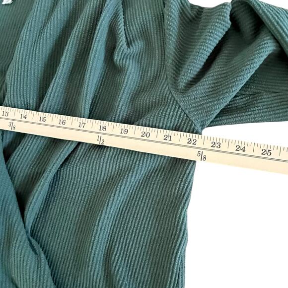 Anthropologie Daily Practice Waffle Knit Wrap Top Green XL Loungewear Cozy - Picture 6 of 9
